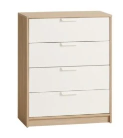 Commode 4 Tiroirs JENSLEV Chêne/blanc