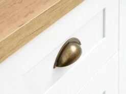 Commode 4 Tiroirs 1 Porte MARKSKEL Blanc/chêne -Meubles Reduction Magasin 185890