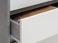 Armoire BILLUND 119x193 Blanc/béton -Meubles Reduction Magasin 185899