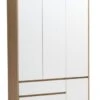 Armoire BILLUND 119x193 Blanc/chêne -Meubles Reduction Magasin 185902