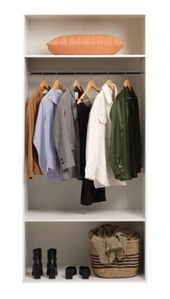 Armoire HELSTRUP 97x208 Brillant/blanc -Meubles Reduction Magasin 185944