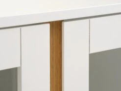 Vitrine FENSMARK 2 Portes Blanc/chêne -Meubles Reduction Magasin 185956