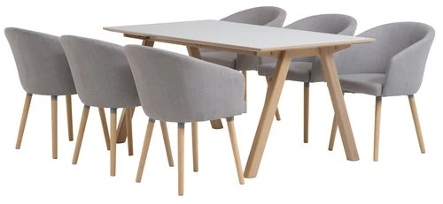 EGEBJERG L250 Gris Clair + 4 KLOSTER Gris Clair 4 EGEBJERG L250 Gris Clair + 4 KLOSTER Gris Clair – Image 2