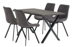 ROSKILDE L140 Chêne Foncé + 4 HYGUM Pivotant Gris