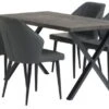 ROSKILDE L140 Table Chêne Foncé + 4 LUNDERSKOV Noir -Meubles Reduction Magasin 186676
