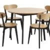 JEGIND Ø105 Table Chêne/noir + 4 JEGIND Chaises Chêne/noir