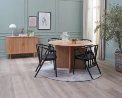 VESTERBORG Ø130 + 4 ARNBORG Noir -Meubles Reduction Magasin 186954 1