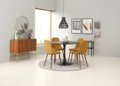 Table RINGSTED Ø100 Placage Frêne Noir -Meubles Reduction Magasin 188054 2