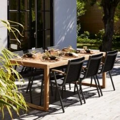 Table De Jardin EBBESKOV L90xL196 Teck -Meubles Reduction Magasin 194467