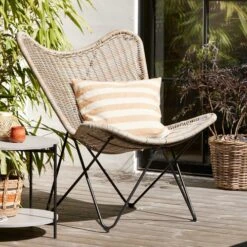 Fauteuil Lounge VALLESTRUP Naturel -Meubles Reduction Magasin 194470