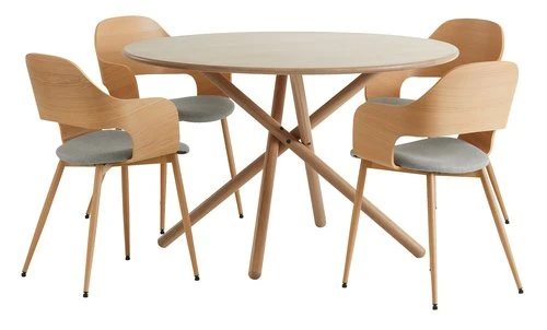 SKIBET Ø120 + 4 HVIDOVRE Chêne Clair 3 SKIBET Ø120 + 4 HVIDOVRE Chêne Clair