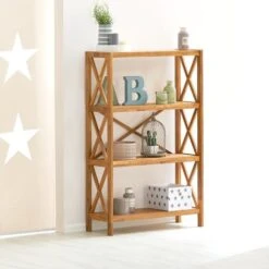 Royal Oak Étagère JANNERUP Large 4 Tablettes Chêne -Meubles Reduction Magasin 200163