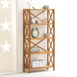 Royal Oak Etagère JANNERUP Large 5 Tablettes Chêne -Meubles Reduction Magasin 200168