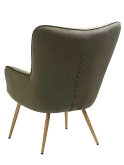 Fauteuil HUNDESTED Velours Côtelé Vert -Meubles Reduction Magasin 201609
