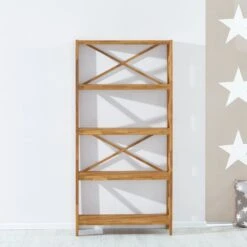 Royal Oak Etagère JANNERUP Large 5 Tablettes Chêne -Meubles Reduction Magasin 202475