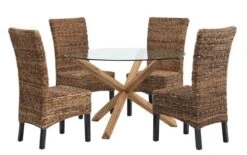 Royal Oak Table AGERBY Ø119 Verre/chêne -Meubles Reduction Magasin 204965