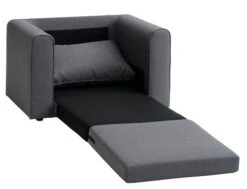 Fauteuil Convertible SKILLEBEKK Tissu Gris Foncé -Meubles Reduction Magasin 212270