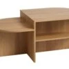 Table Basse LISBJERG 60x107 A/tablettes Coloris Chêne Nat. -Meubles Reduction Magasin 212288