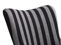 Fauteuil SIMESTED Rayures Tissu Noir/beige -Meubles Reduction Magasin 212346