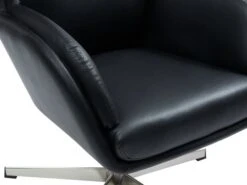 Fauteuil A/repose-pieds TANKEDAL Noir -Meubles Reduction Magasin 212354