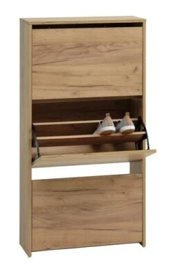 Meuble à Chaussures KULHUSE 3 Comp. Coloris Chêne Naturel -Meubles Reduction Magasin 212485