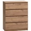 Commode 4 Tiroirs LIMFJORDEN Coloris Chêne Naturel -Meubles Reduction Magasin 212519