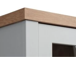 Vitrine MARKSKEL 2 Portes Coloris Gris Clair/chêne -Meubles Reduction Magasin 212527