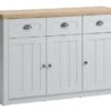 Buffet MARKSKEL 3 Portes Coloris Gris Clair/chêne -Meubles Reduction Magasin 212528