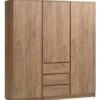 Armoire LIMFJORDEN 180x200 Combi Coloris Chêne Naturel -Meubles Reduction Magasin 213405