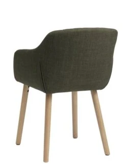 Chaise ADSLEV Tissu Vert Olive/coloris Chêne -Meubles Reduction Magasin 213485