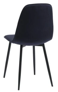 Chaise BISTRUP Velours Bleu Foncé/noir -Meubles Reduction Magasin 213492
