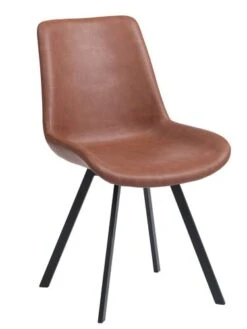 Chaise HYGUM Pivotante Cognac/noir