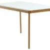 Table JEGIND 80x130 Blanc/coloris Chêne -Meubles Reduction Magasin 213596