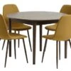 MARSTRAND Ø110 Table Chêne Foncé + 4 JONSTRUP Curry/chêne F. -Meubles Reduction Magasin 213904