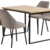 AABENRAA L120 Table Chêne + 4 VELLEV Chaises Sable/noir