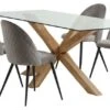 AGERBY L190 Table Chêne + 4 KOKKEDAL Chaises Velours Gris