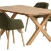 GRIBSKOV L180 Table Chêne + 4 ADSLEV Chaises Olive -Meubles Reduction Magasin 213932