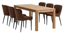 HAGE L190 Table Chêne + 4 PEBRINGE Chaises Brun/noir 6 HAGE L190 Table Chêne + 4 PEBRINGE Chaises Brun/noir -Meubles Reduction Magasin 213945