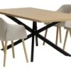 NORTOFT L200 Table Chêne + 4 ADSLEV Chaises Tissu Beige -Meubles Reduction Magasin 213971