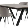 SANDBY L160 Table Chêne Foncé + 4 RISSKOV Chaises Gris Clair