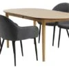EGENS L190/270 Table Chêne + 4 SABRO Chaises Gris/noir 2 EGENS L190/270 Table Chêne + 4 SABRO Chaises Gris/noir -Meubles Reduction Magasin 214065