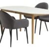 EGENS L190/270 Table Blanc + 4 SABRO Chaises Gris/noir