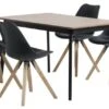 JEGIND L130 Table Chêne/noir + 4 BLOKHUS Chaises Noir -Meubles Reduction Magasin 214094