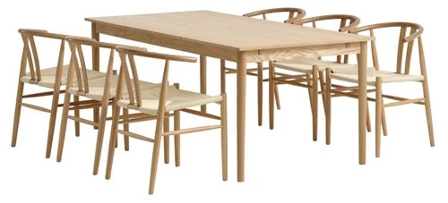 MARSTRUP L190/280 Table Chêne + 4 GUDERUP Chaises Ch./nat. 6 MARSTRUP L190/280 Table Chêne + 4 GUDERUP Chaises Ch./nat. – Image 4