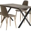 ROSKILDE L140 Table Chêne Foncé + 4 BISTRUP Chaises Olive -Meubles Reduction Magasin 214200