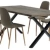 ROSKILDE L200 Table Chêne Foncé + 4 BISTRUP Chaises Olive -Meubles Reduction Magasin 214210