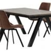 SANDBY L160 Table Chêne Foncé + 4 HYGUM Chaises Cognac -Meubles Reduction Magasin 214214