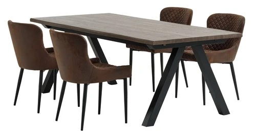 SANDBY L210 Table Chêne Foncé + 4 PEBRINGE Brun/noir 3 SANDBY L210 Table Chêne Foncé + 4 PEBRINGE Brun/noir