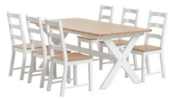 VISLINGE L190 Table Naturel + 4 VISLINGE Chaises Naturel -Meubles Reduction Magasin 214316