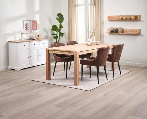 HAGE L190 Table Chêne + 4 PEBRINGE Chaises Brun/noir 5 HAGE L190 Table Chêne + 4 PEBRINGE Chaises Brun/noir – Image 3